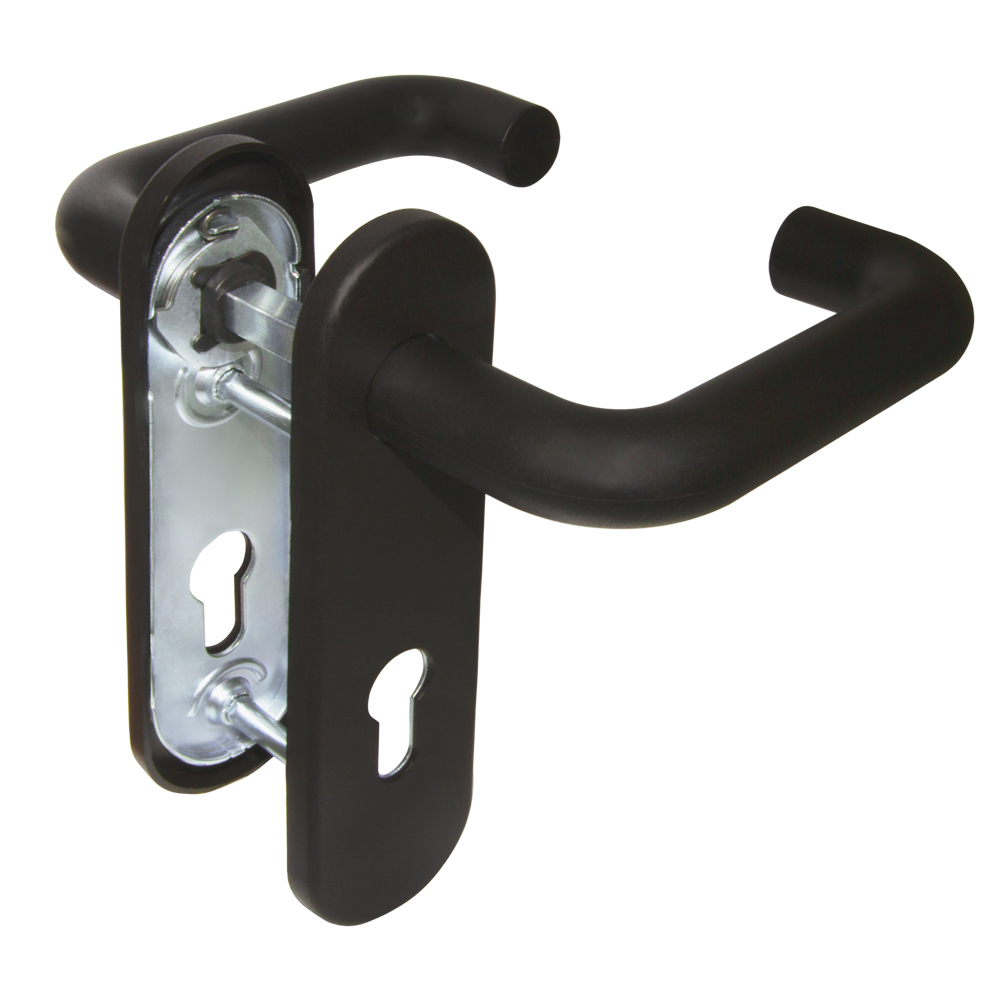 Ручка Fuaro (Фуаро) дверная FP.DH172.0433 NE (DH-0433 NE) (9x130) с пружиной BL-24 черный https://www.tlock.ru/photo_bank/43213_01.jpg
